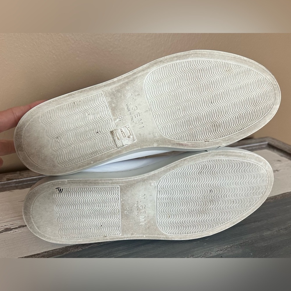 M.Gemi The Palestra White Leather Low Top Sneakers Made in Italy Women 39.5 9 - Picture 7 of 9